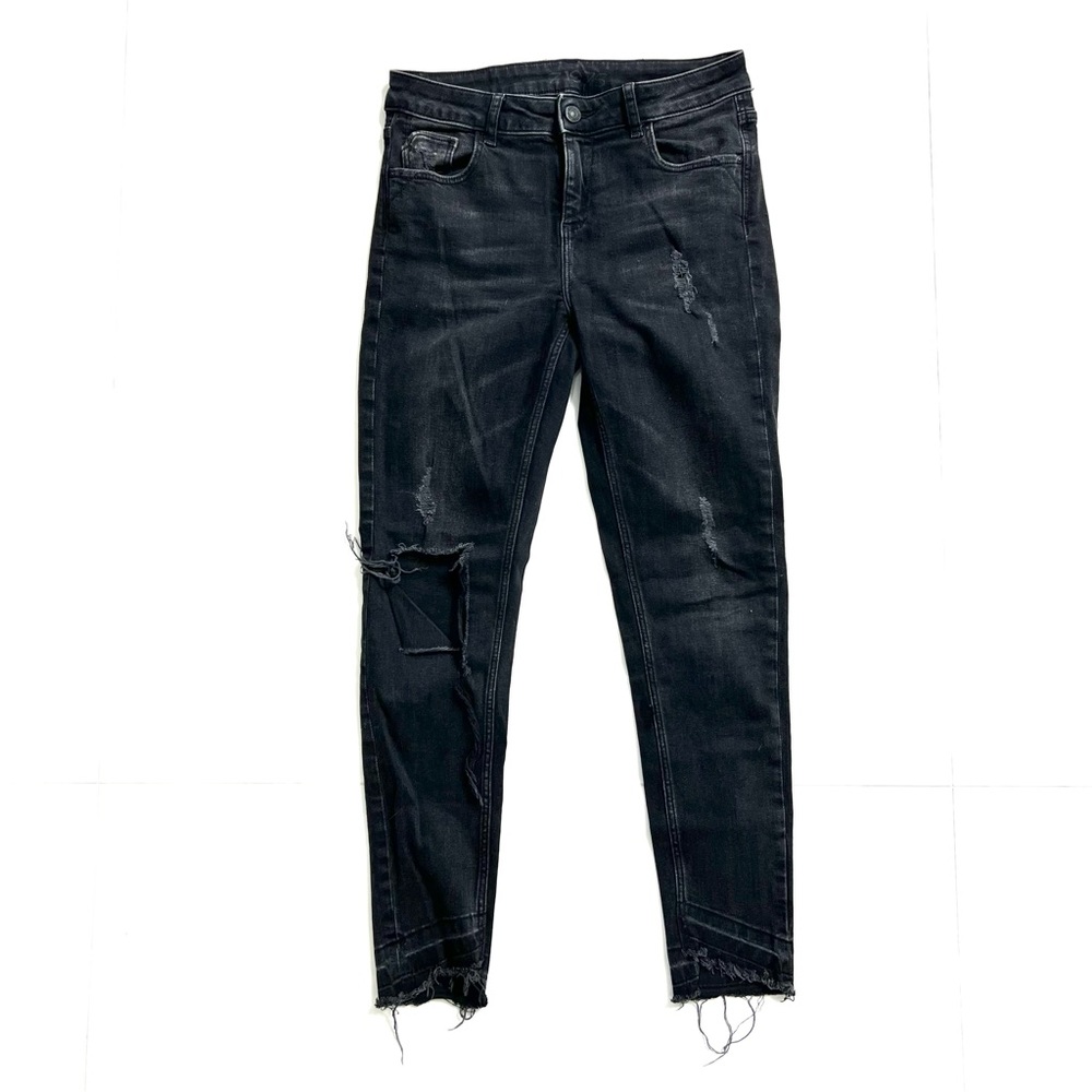 Zara Z1975 denim black ripped jeans